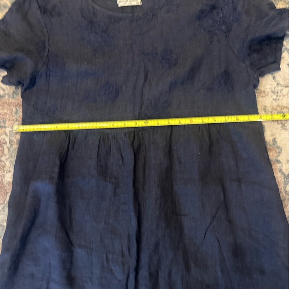 Made in Italy Linen Women's Short-Sleeve Navy Dress L Beach Resort Wear - Picture 6 of 6